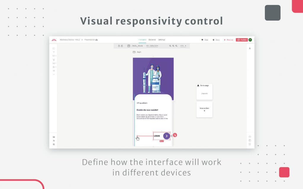 the responsive development interface of Abstra, one of Bubble competitors