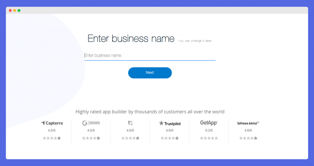 Enter business name - Appy Pie App Builder Tutorial 