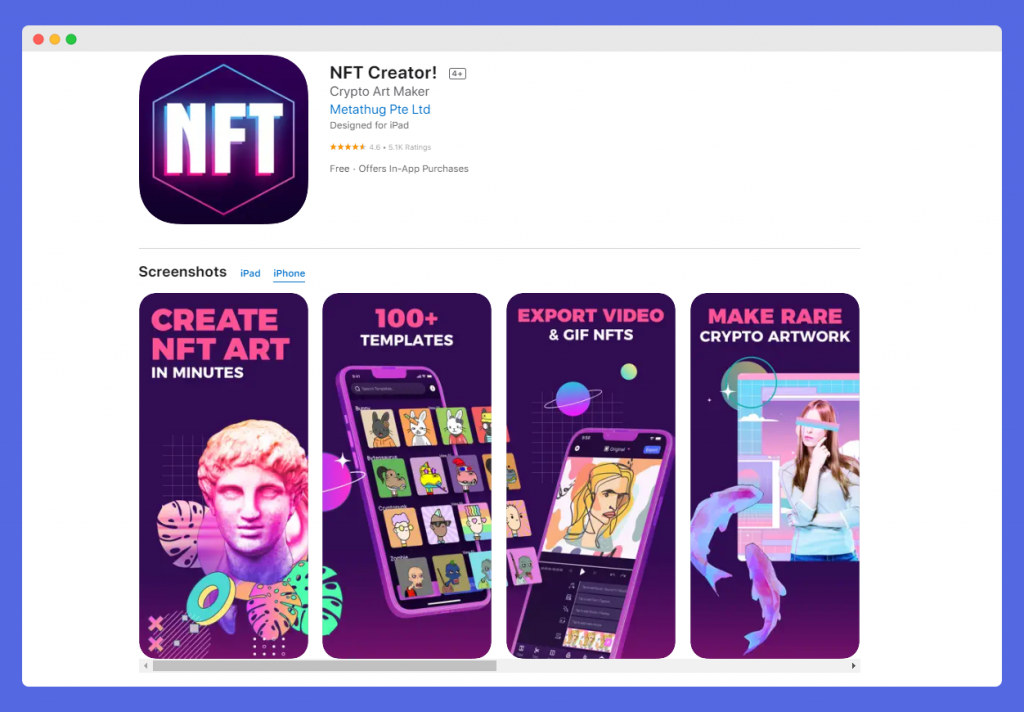 iOS NFT creator