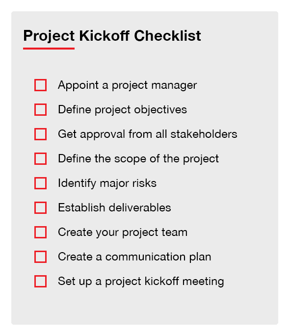 Project Kickoff Meeting Checklist