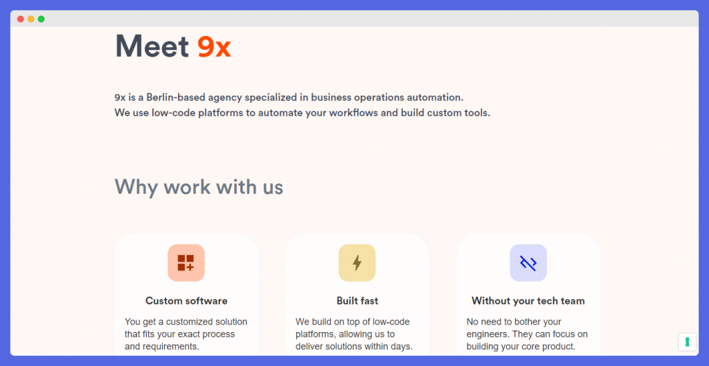 9x, a no code and low code development vendor