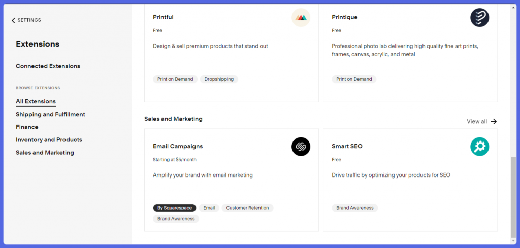 Squarespace Extensions & Integrations