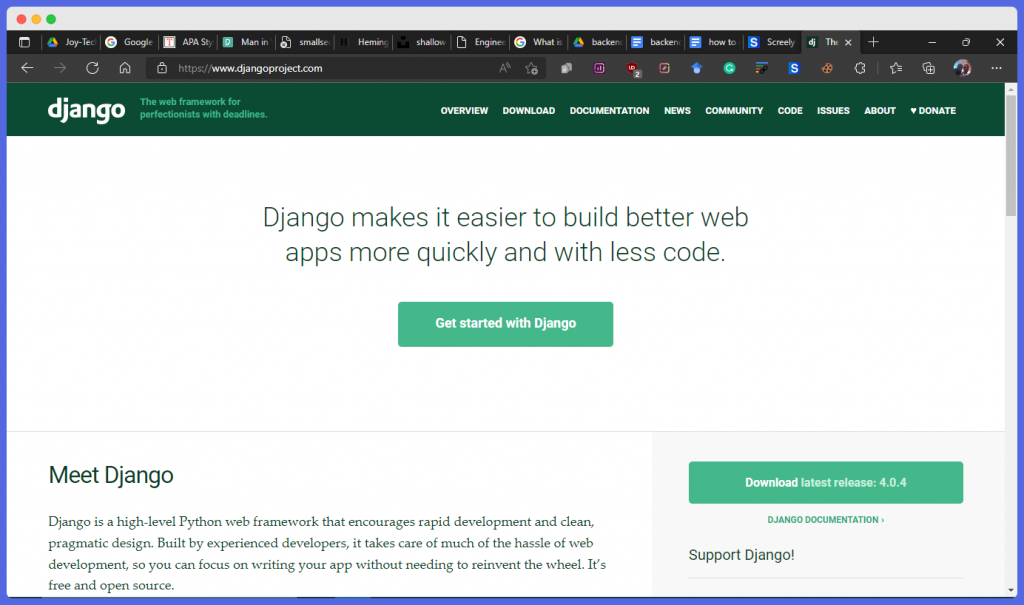 Django is one of the best web framework