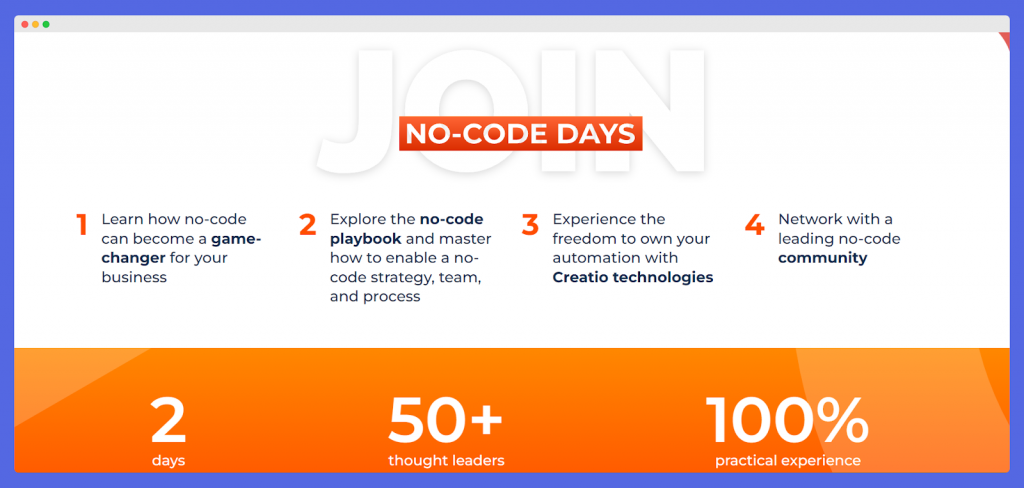 No Code Days by Creatio
