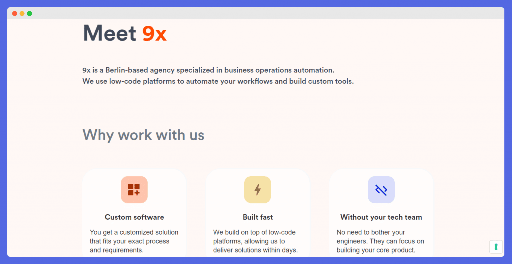 9x, a no code and low code development vendor