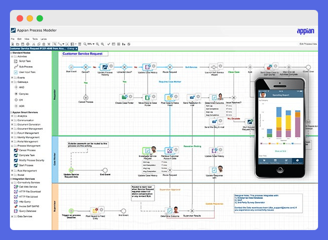 Appian low code app builder UI