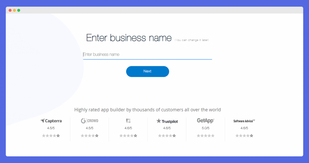 Enter business name - Appy Pie App Builder Tutorial