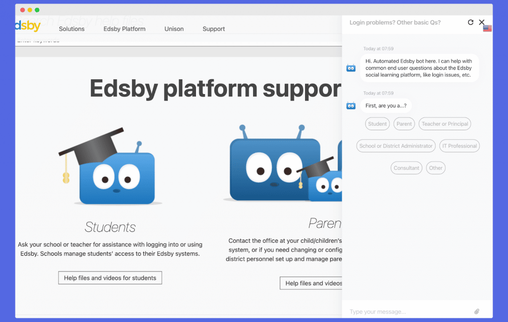 edsby chatbot example