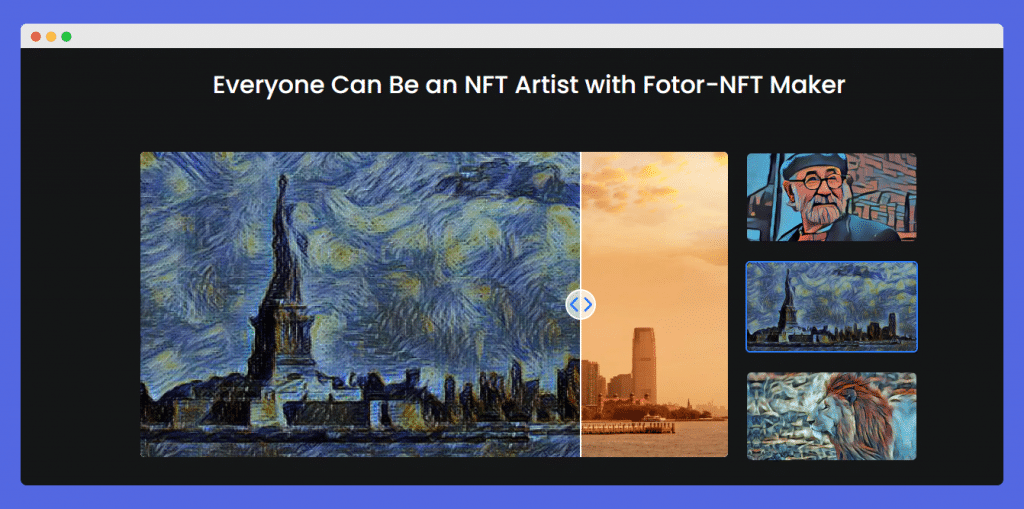 Fotor NFT collection filters