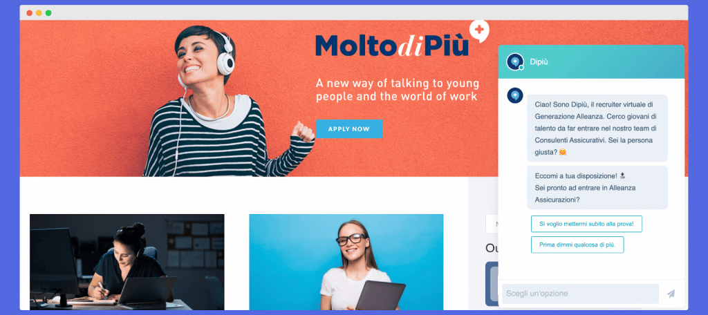 molto di piu recruitment chatbot