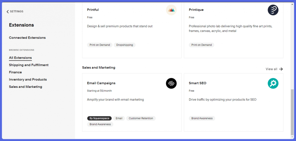 Squarespace Extensions & Integrations
