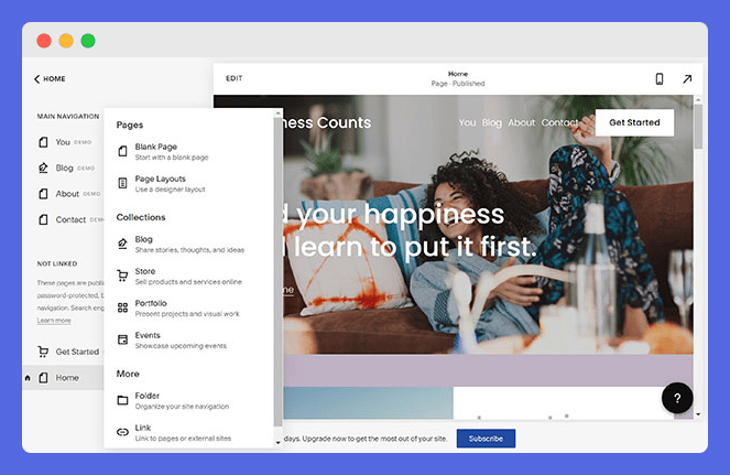 squarespace no code website builder