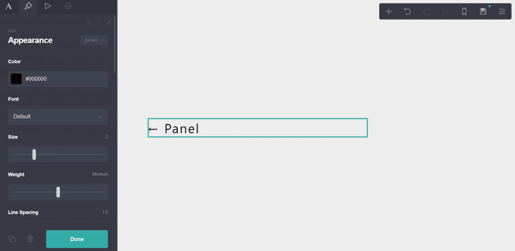 Panel - one of the 3 main elements of Carrd