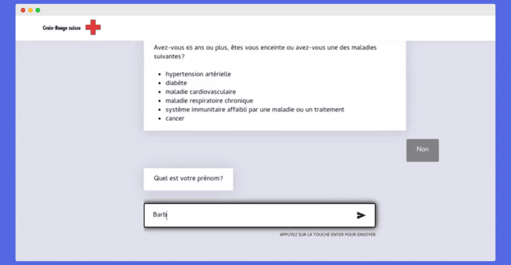 swiss red cross chatbot example
