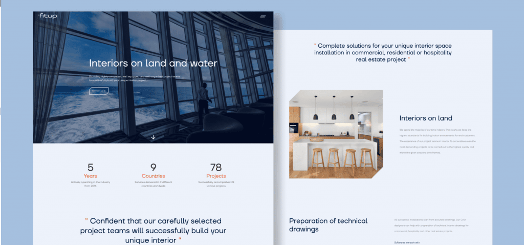 an enterprise website built on webflow