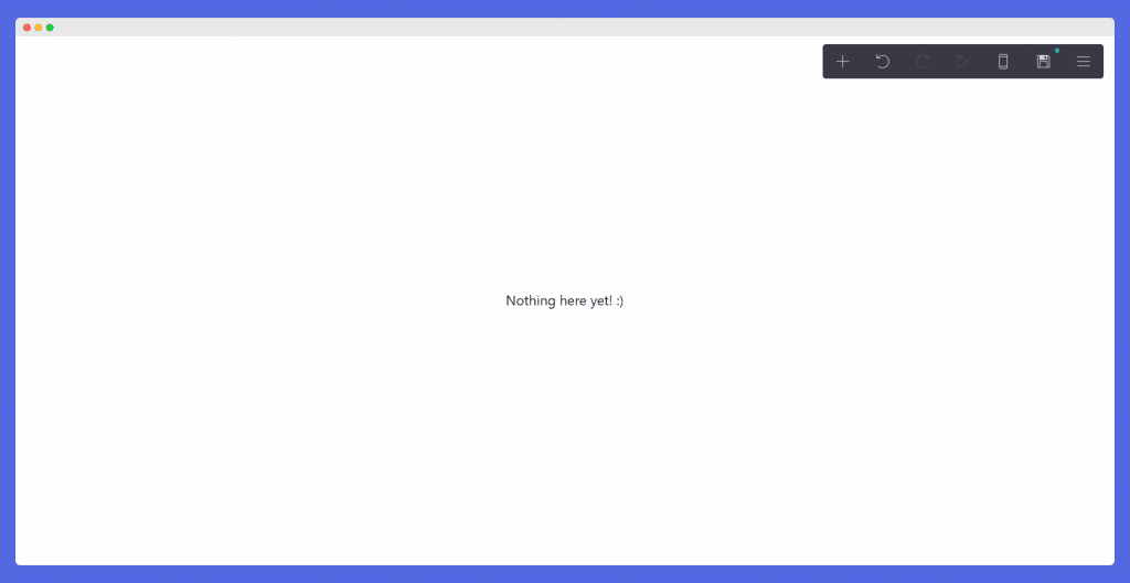 blank page in the carrd website builder