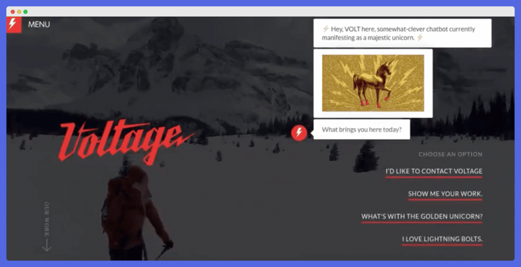 voltage sales chatbot example
