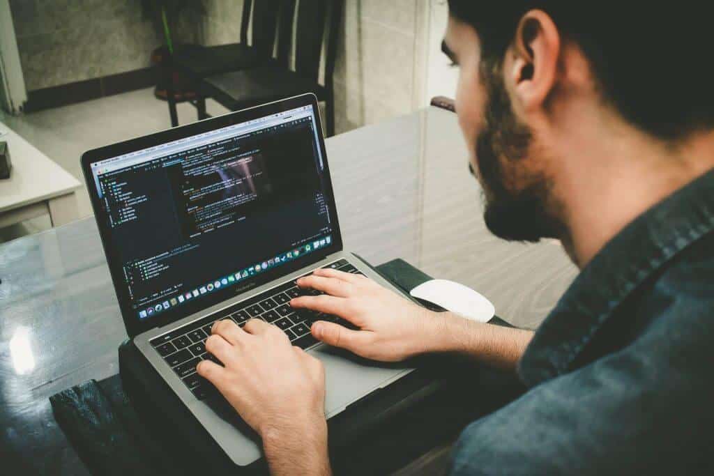 a software developer coding