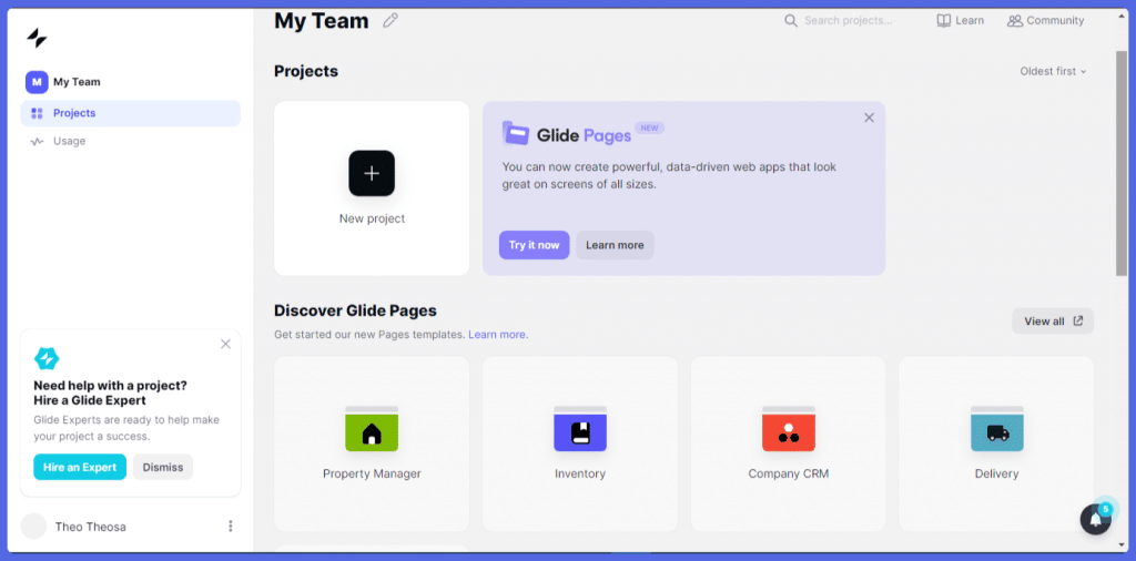 Glide app builder