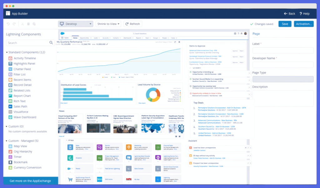 Salesforce Lightning low code platform