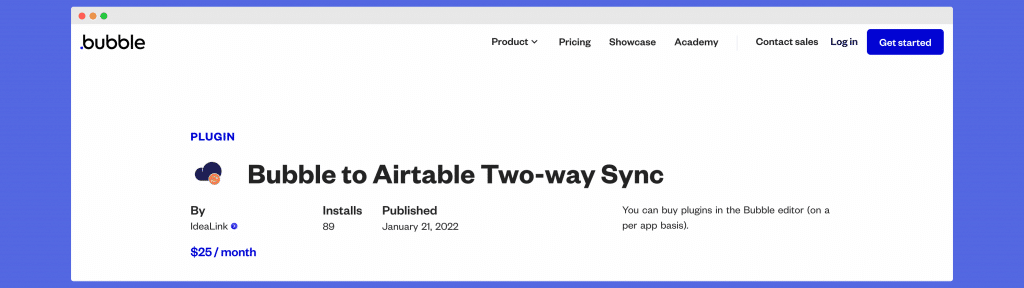 bubble airtable two-way sync plugin