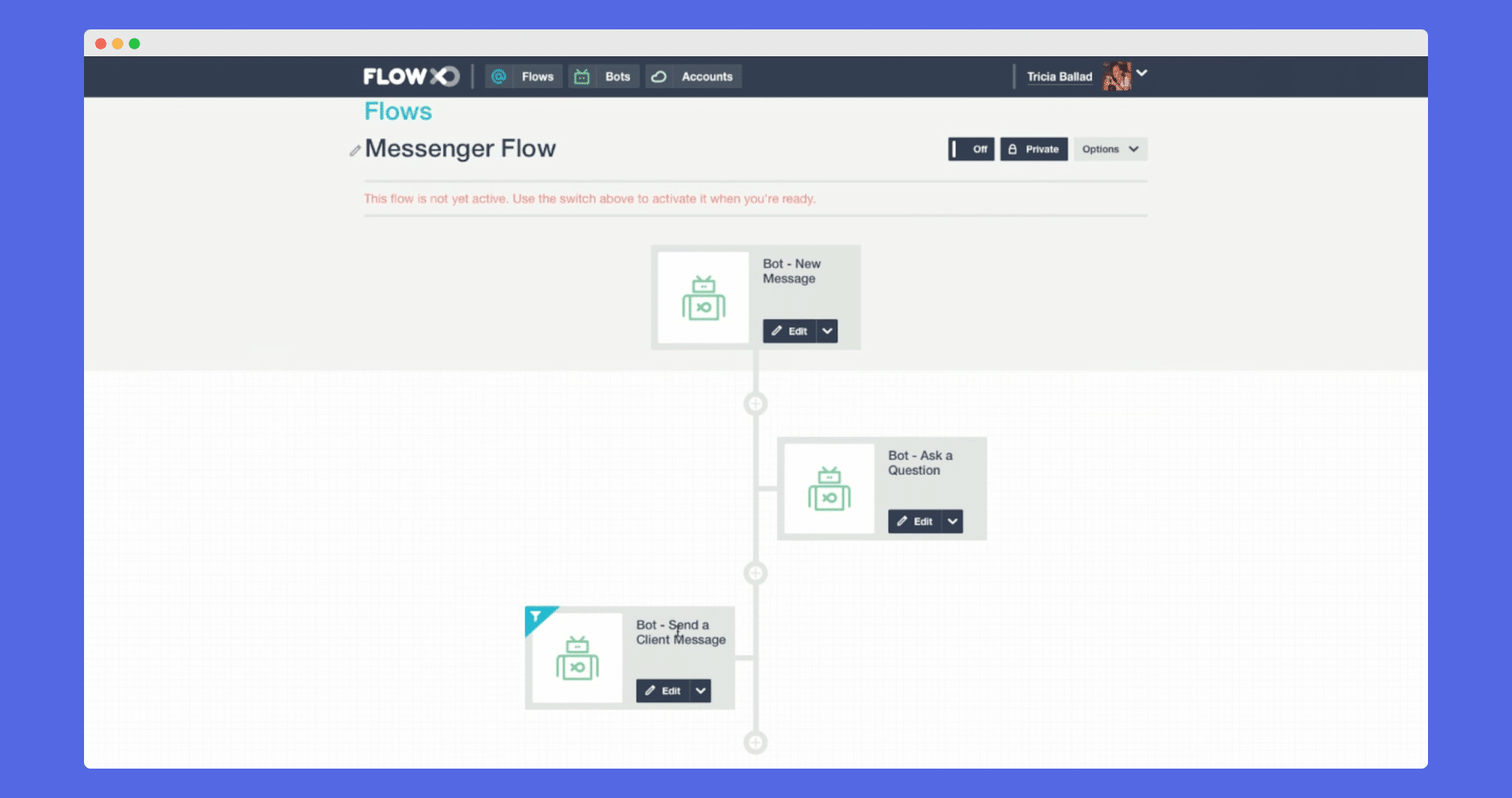 flowxo chatbot visual builder