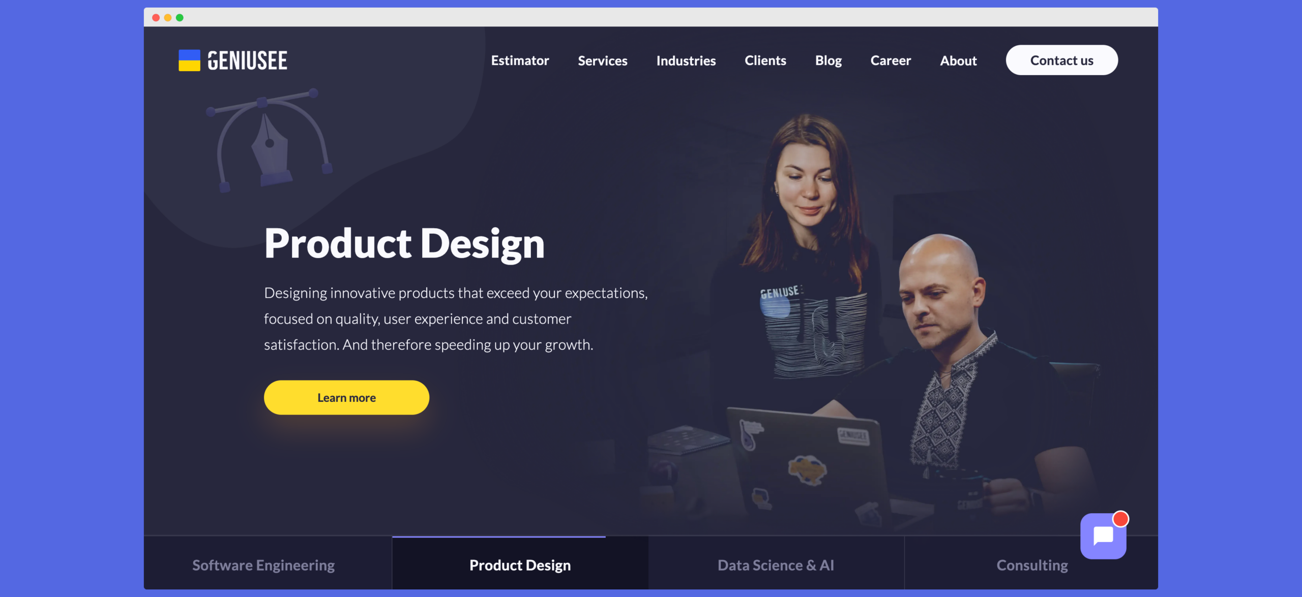 geniusee - ukrainian software engineering, product design and digital consulting company website