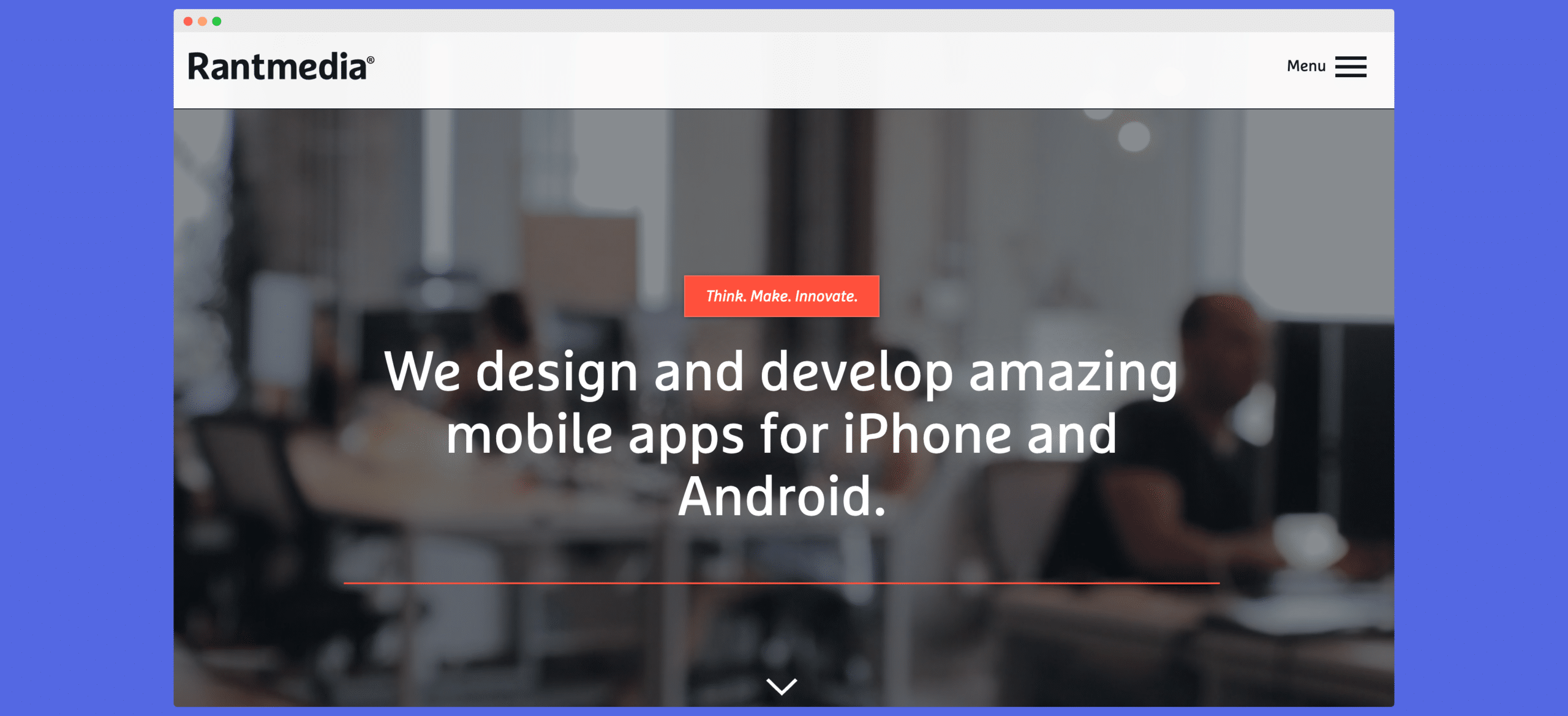 rantmedia - award winning mobile app development company website