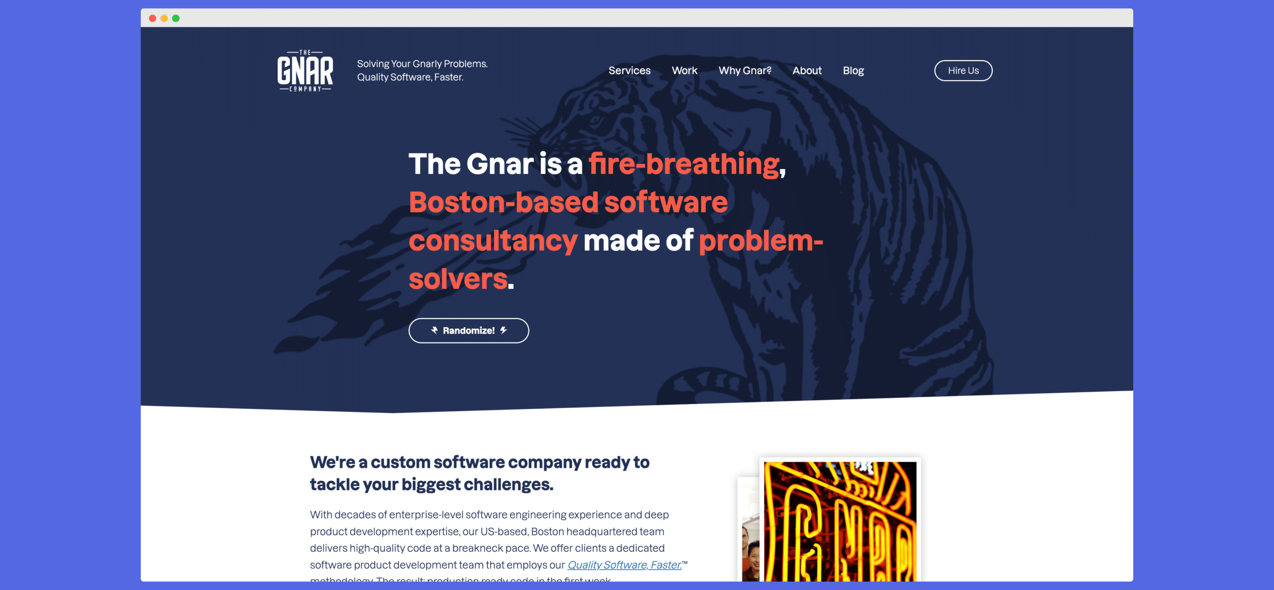 the gnar company, a software consultancy website
