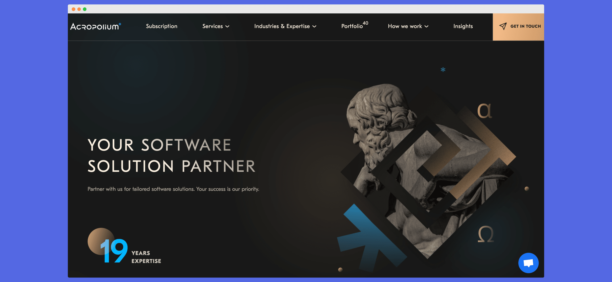 acropolium - custom software development agency website