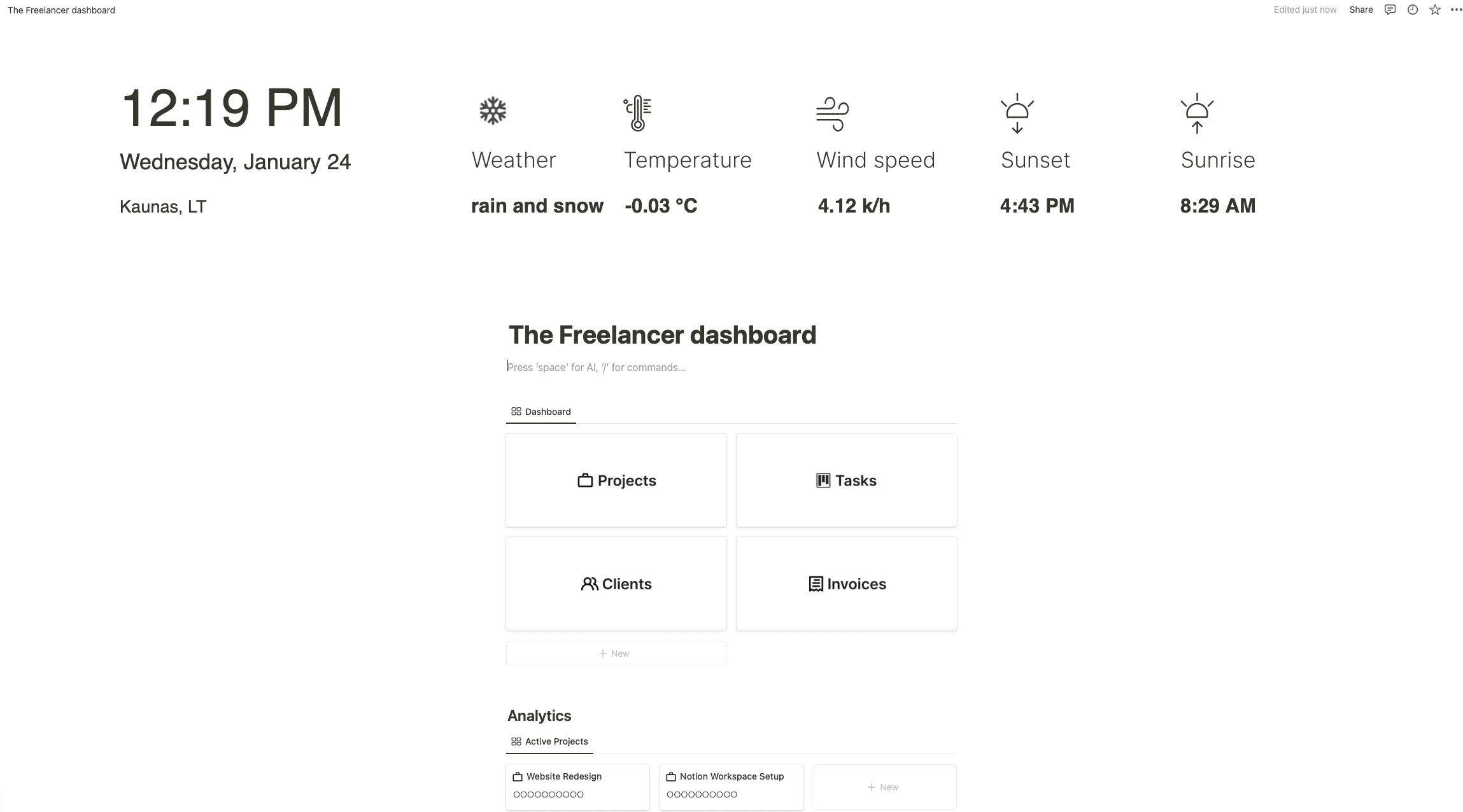 freelancer dashboard