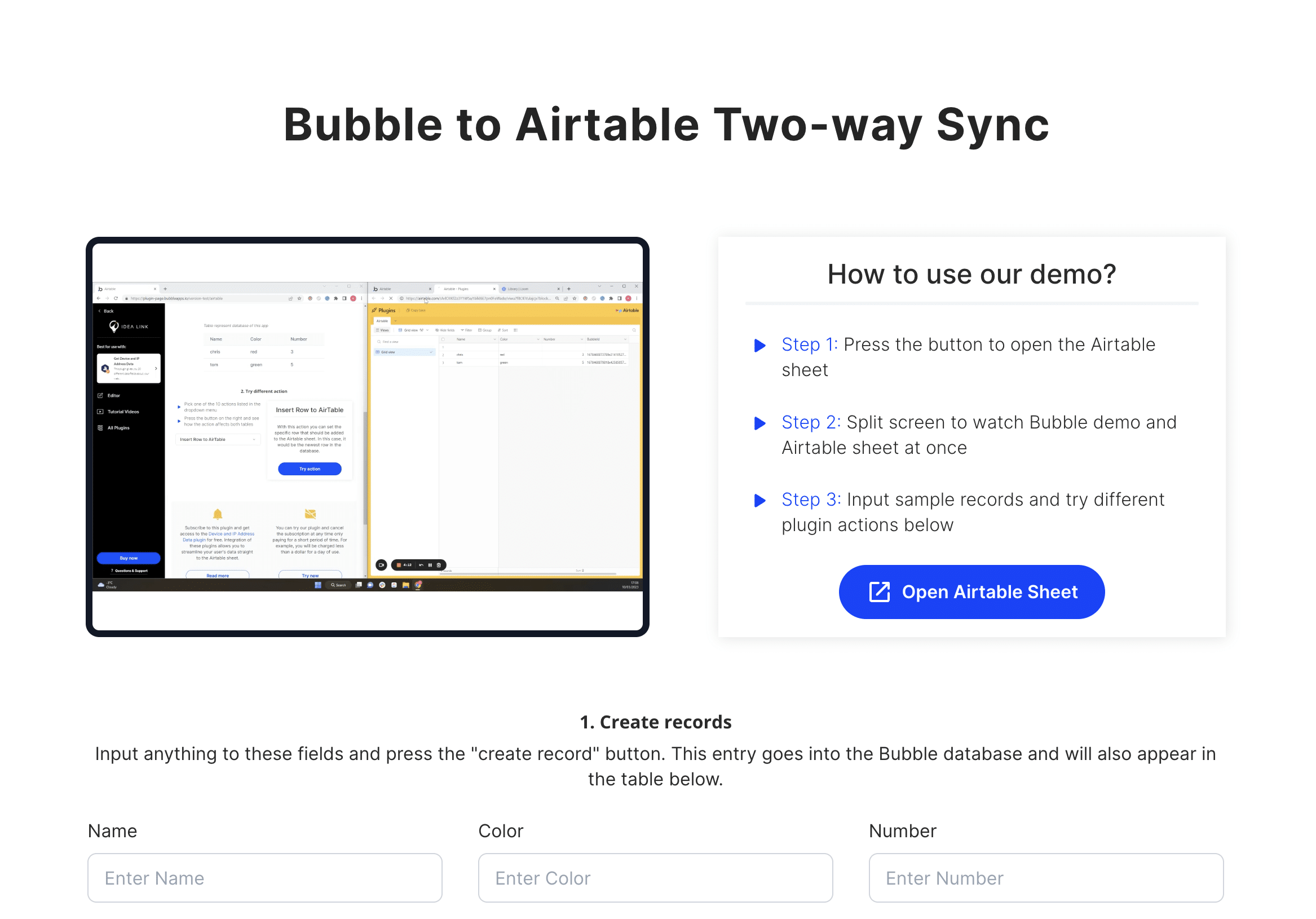 Bubble to Airtable Two-way Sync (Bubble.io External Database)