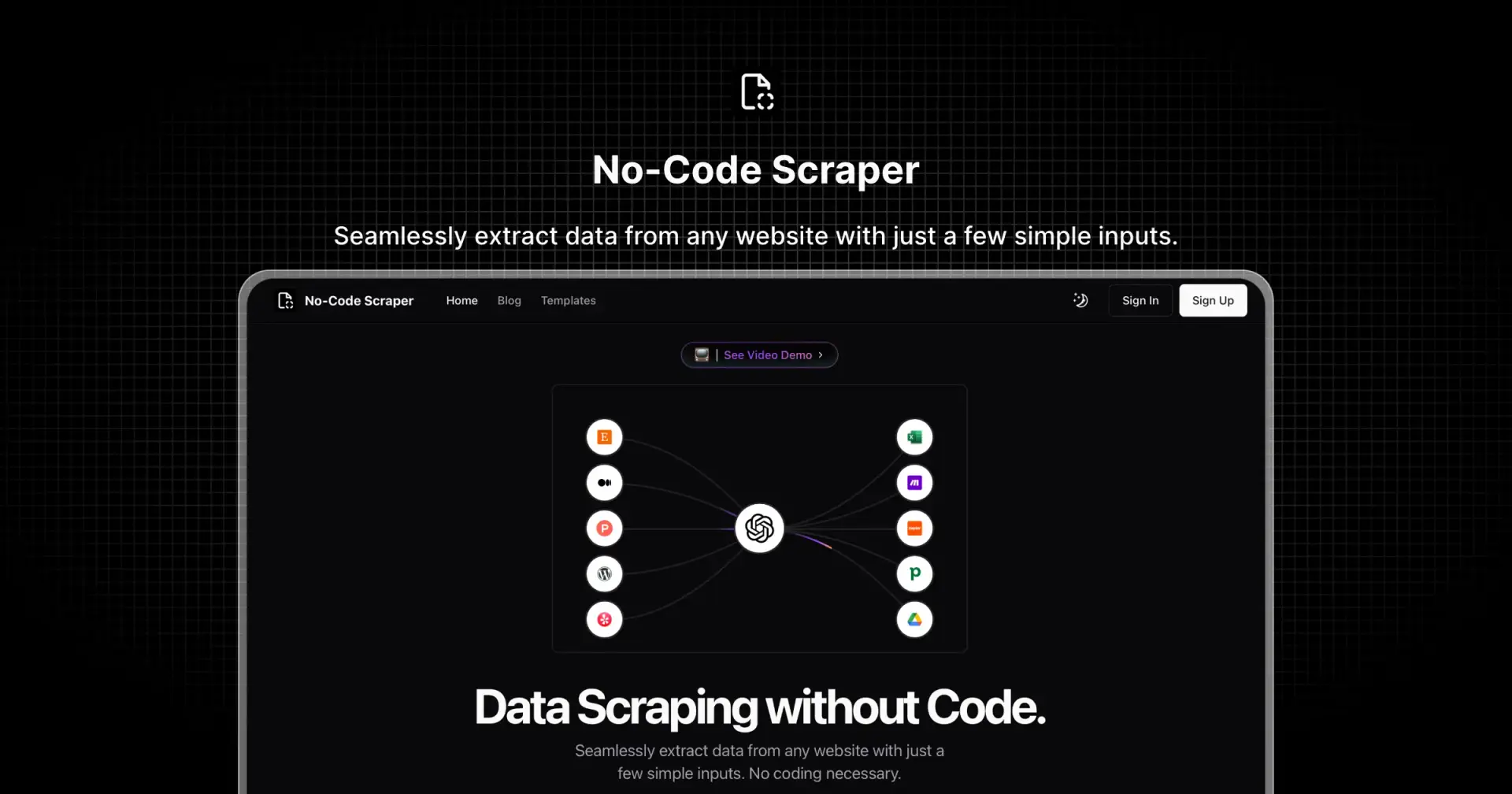 no code scraper interface