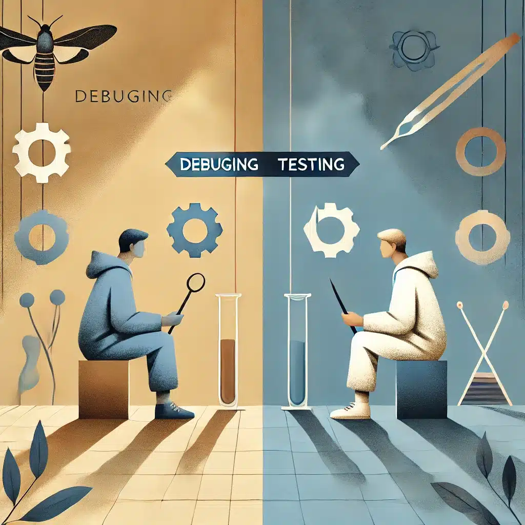 Debugging vs. testing