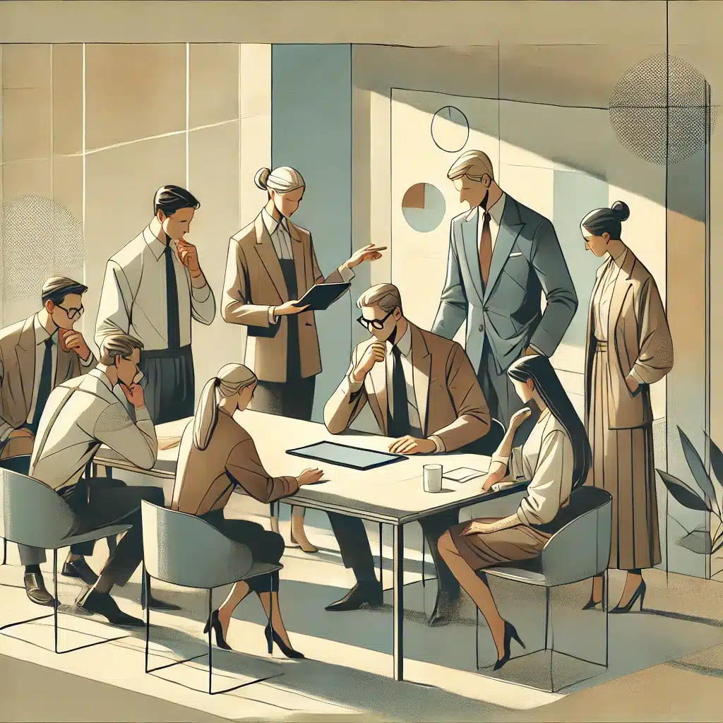 Businessmen sitting at a table